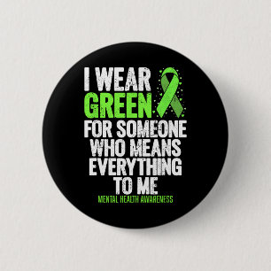 Badge Rond 5 Cm Je Porte Le Ruban Vert Combattre La Stigma Santé M