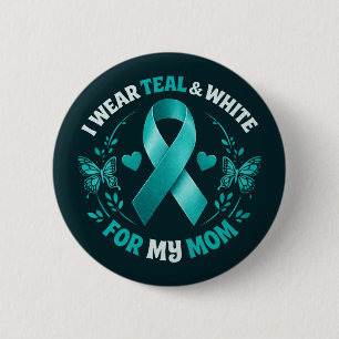 Badge Rond 5 Cm Je Porte le Turquoise pour Ma Mère