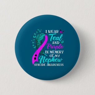 Badge Rond 5 Cm Je Porte Le Turquoise Violet En Mémoire Du Suicide