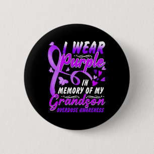 Badge Rond 5 Cm Je Porte Le Violet En Mémoire De Mon Petit-Fils Su