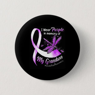 Badge Rond 5 Cm Je Porte Le Violet En Mémoire De Mon Petit-Fils Su