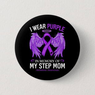 Badge Rond 5 Cm Je Porte Le Violet En Mémoire De Step Maman Heimer