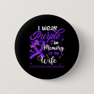 Badge Rond 5 Cm Je Porte Le Violet En Mémoire Pour Ma Femme Surdos