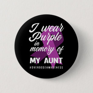 Badge Rond 5 Cm Je Porte Le Violet En Mémoire Pour Ma Tante Surdos
