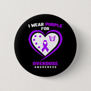 Badge Rond 5 Cm Je Porte Le Violet Pour La Sensibilisation À La Su