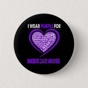Badge Rond 5 Cm Je Porte Le Violet Pour Le Fait De Sensibilisation