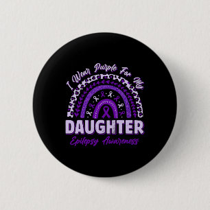 Badge Rond 5 Cm Je Porte Le Violet Pour Ma Fille Sensibilisation À