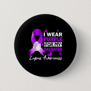 Badge Rond 5 Cm Je Porte Le Violet Pour Ma Fille Sensibilisation A