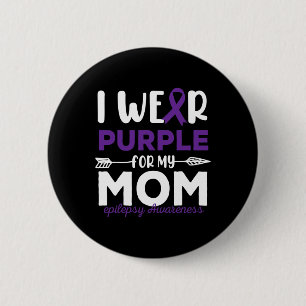 Badge Rond 5 Cm Je Porte Le Violet Pour Ma Mère Citations De Sensi