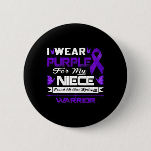 Badge Rond 5 Cm Je Porte Le Violet Pour Ma Nièce Fier De Notre Épi
