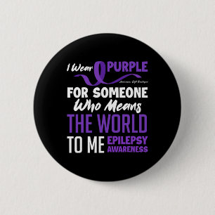 Badge Rond 5 Cm Je Porte Le Violet Pour Quelqu'Un Qui Signifie Épi