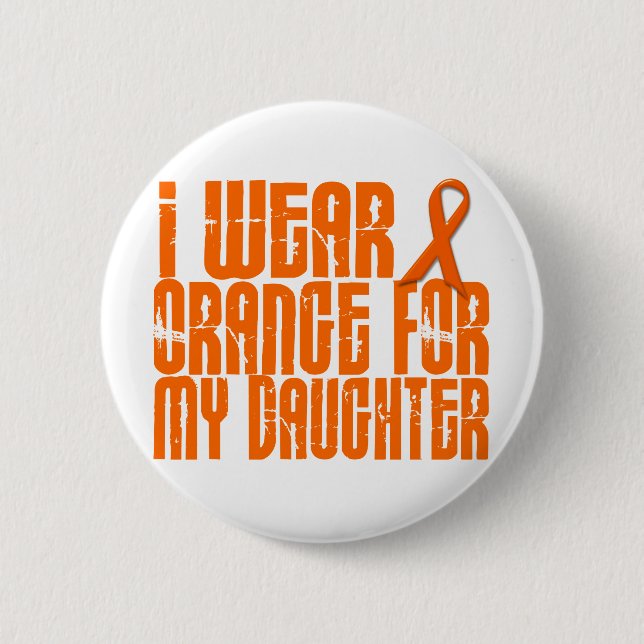 Badge Rond 5 Cm Je porte l'orange pour ma fille 16 (Devant)
