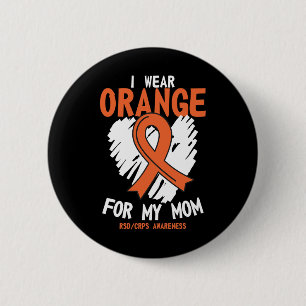 Badge Rond 5 Cm Je Porte L'Orange Pour Ma Mère Les Crps Rsd Soutie