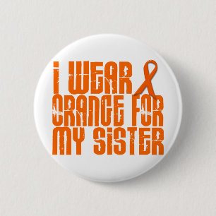 Badge Rond 5 Cm Je porte l'orange pour ma soeur 16