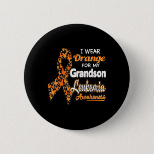 Badge Rond 5 Cm Je porte l'orange pour mon petit-fils Leucémie
