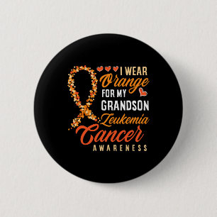 Badge Rond 5 Cm Je Porte L'Orange Pour Mon Petit-Fils Leucémie Can