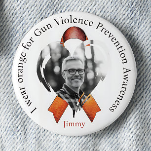 Badge Rond 5 Cm Je porte Orange pour la photo de sensibilisation à