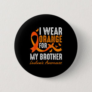 Badge Rond 5 Cm Je porte orange pour la sensibilisation à la leucé