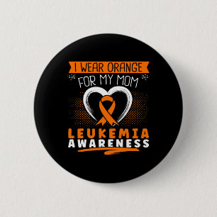 Badge Rond 5 Cm Je porte orange pour ma mère Sensibilisation à la