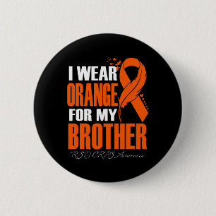 Badge Rond 5 Cm Je Porte Orange Pour Mon Frère Rsd Crps Sensibilis