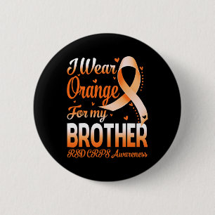 Badge Rond 5 Cm Je Porte Orange Pour Mon Frère Rsd Crps Sensibilis