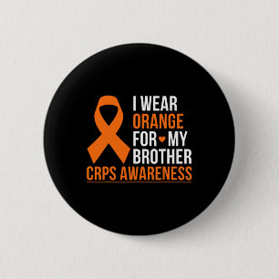 Badge Rond 5 Cm Je Porte Orange Pour Mon Frère Rsd Crps Sensibilis