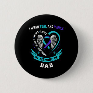 Badge Rond 5 Cm Je Porte Turquoise Et Violet Pour Les Adjudants Su