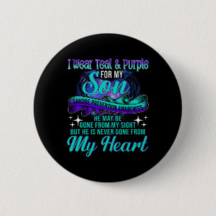 Badge Rond 5 Cm Je Porte Turquoise Et Violet Pour Mon Fils Suicide