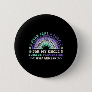 Badge Rond 5 Cm Je Porte Turquoise Et Violet Pour Mon Oncle Suicid