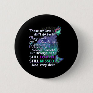 Badge Rond 5 Cm Je Porte Turquoise Et Violet Pour Quelqu'Un Qui Me