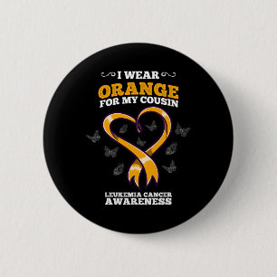 Badge Rond 5 Cm Je porte un cousin orange pour la sensibilisation
