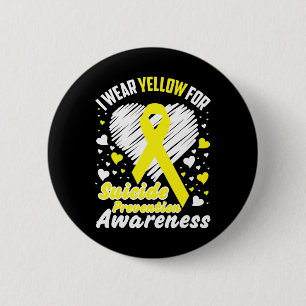 Badge Rond 5 Cm Je Porte Un Jaune Pour La Sensibilisation À La Pré