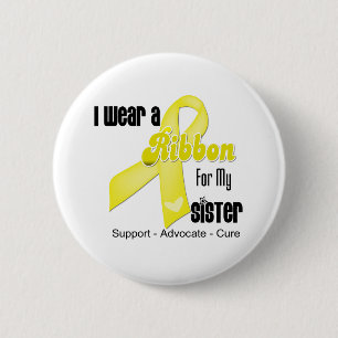 Badge Rond 5 Cm Je porte un ruban pour ma soeur - sarcome