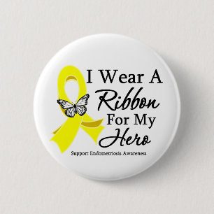 Badge Rond 5 Cm Je porte un ruban pour mon endométriose de HÉROS