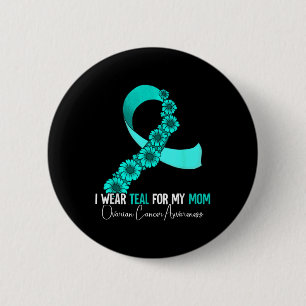 Badge Rond 5 Cm Je Porte Un Turquoise Pour Ma Mère Sensibilisation