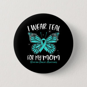 Badge Rond 5 Cm Je Porte Un Turquoise Pour Ma Mère Sensibilisation