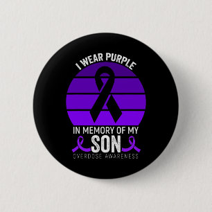 Badge Rond 5 Cm Je Porte Violet Surdose Conscience Violet Ribbon S