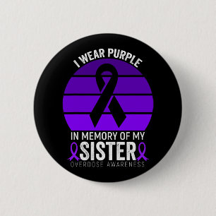 Badge Rond 5 Cm Je Porte Violet Surdose Conscience Violet Ribbon S