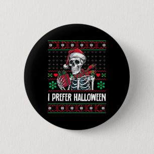 Badge Rond 5 Cm Je Préfère Halloween Squelette Xmas Famille Joyeux