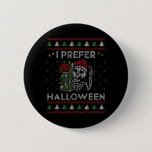 Badge Rond 5 Cm Je Préfère Halloween Squelette Xmas Famille Joyeux