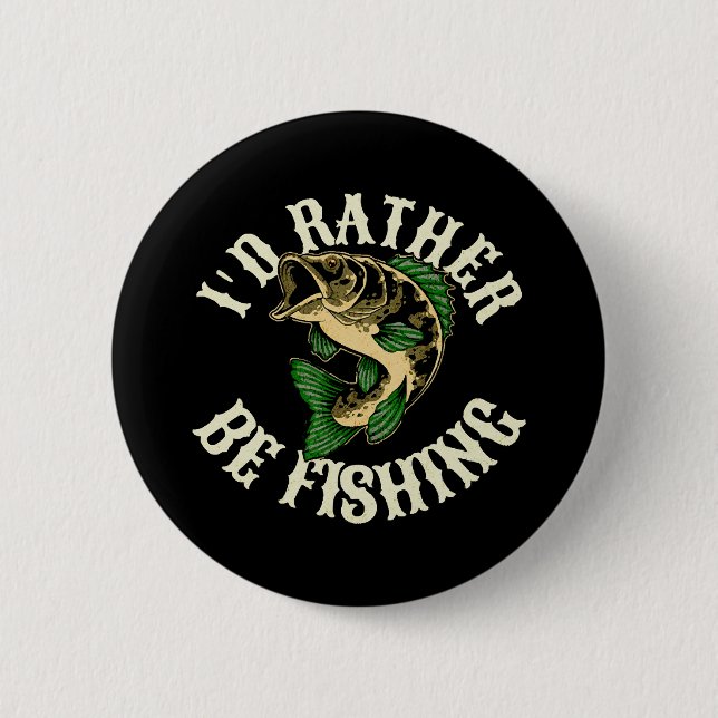 Badge Rond 5 Cm Je préférerais pêcher drôle (Devant)