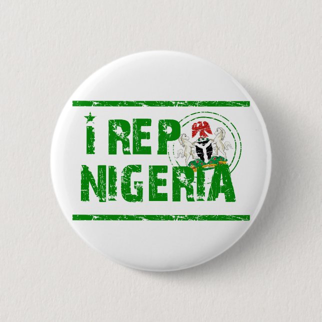 Badge Rond 5 Cm Je représente le Nigeria (Devant)