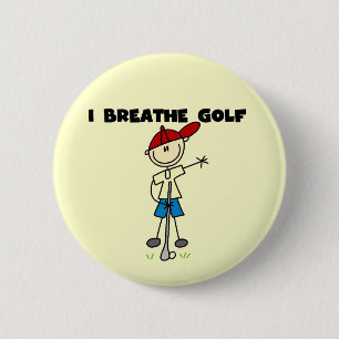Badge Rond 5 Cm Je respire des T-shirts et des cadeaux de golf