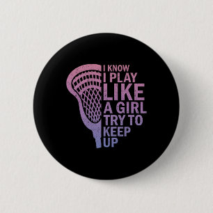 Badge Rond 5 Cm Je Sais Que Je Joue Comme Une Fille Bâtons De Cros
