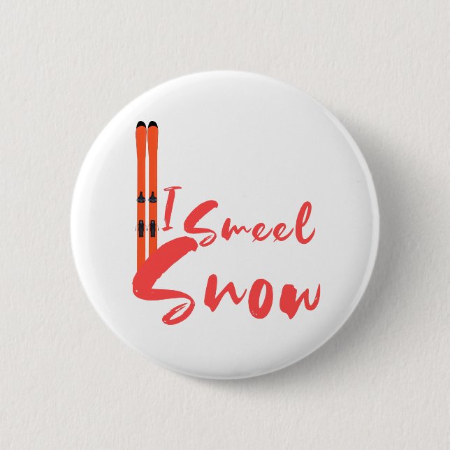 Badge Rond 5 Cm Je Sens La Neige (Devant)