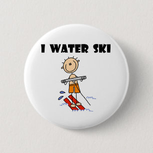 Badge Rond 5 Cm Je ski d'eau