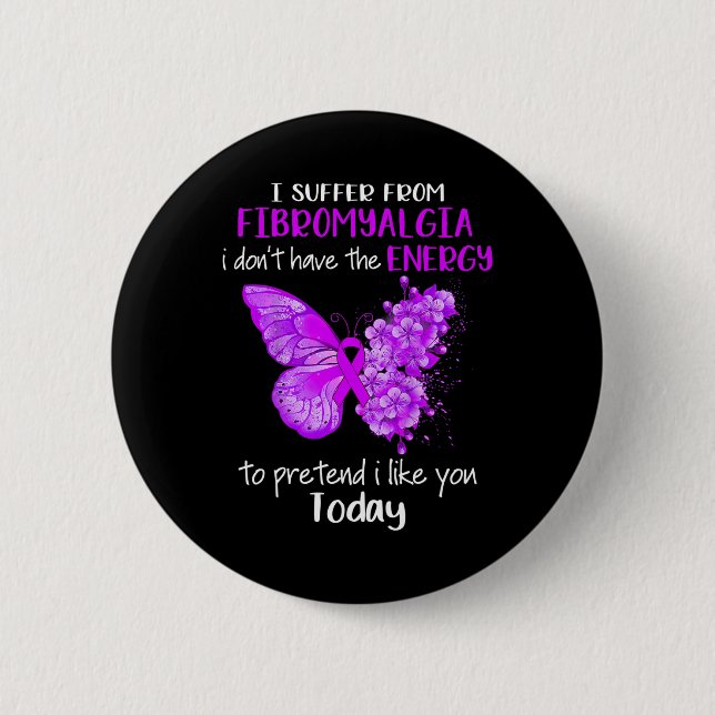 Badge Rond 5 Cm Je Souffre De La Fibromyalgie Sensibilisation Papi (Devant)