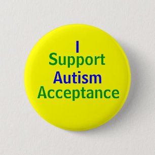 Badge Rond 5 Cm Je soutiens l'acceptation d'autisme