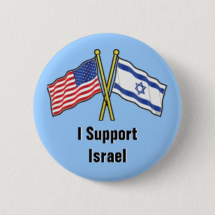 Badge Rond 5 Cm Je soutiens le bouton de l'Israël