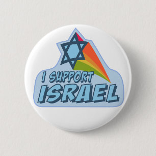 Badge Rond 5 Cm Je soutiens l'Israël - fierté juive israélienne